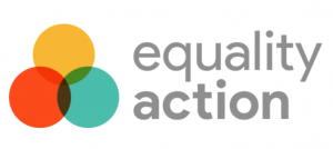 Three overlapping circles in red, yellow, and teal are next to the text 